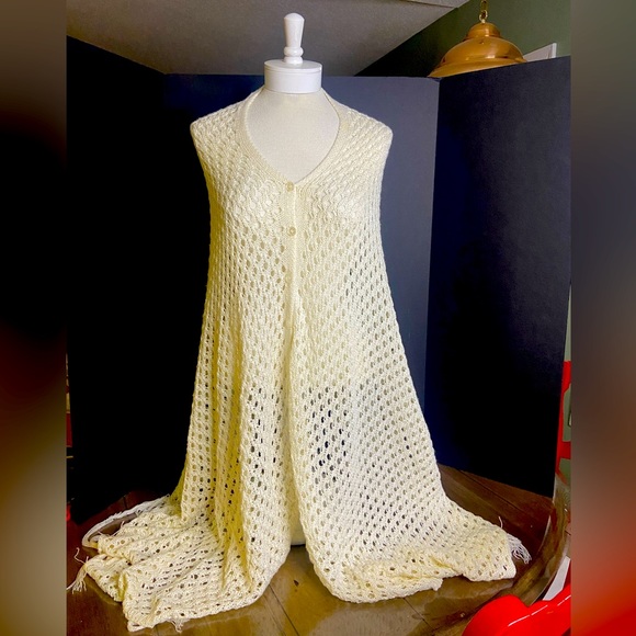 LuLaRoe one size Cream button up shawl- - Picture 1 of 5